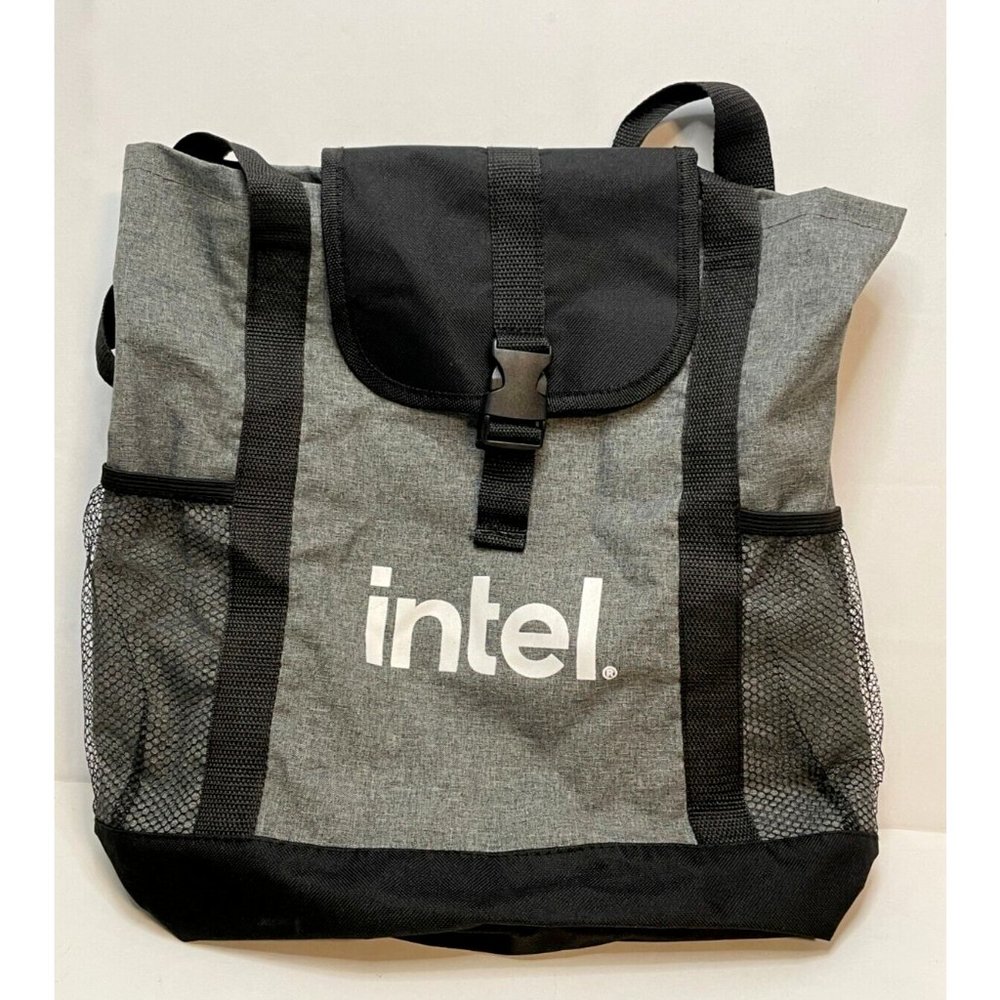 Intel bag 14" x 15" top handle backpack Leed's gray black